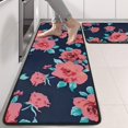 thumbnail image 2 of Kitchen Rugs Sets Of 2,Pioneer Flower Floral Print Pattern Anti Fatigue Kitchen Mat Rugs Non Slip Washable,Decorative Kitchen Floor Mats for Kitchen,Sink,Laundry,17"x47"+17"x47", 2 of 5
