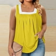 thumbnail image 2 of Loopsun Plus Size Tops for Women, Women's Fashion Casual Solid Spliced Sleeveless T-shirt Loose Top Yellow A, 2 of 5
