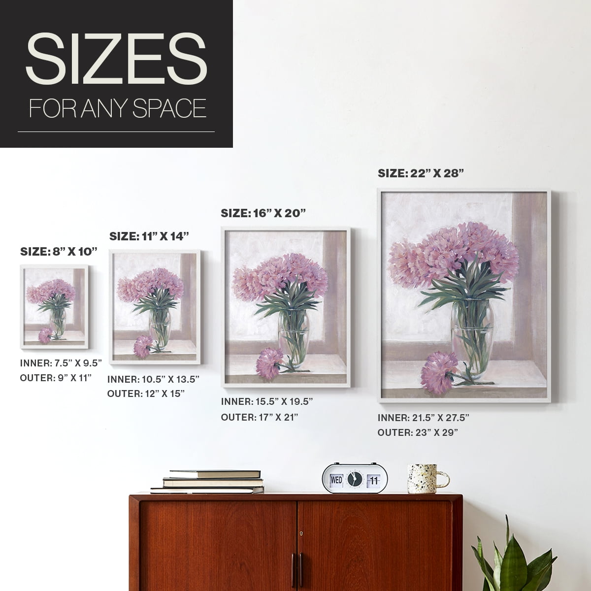 Windowsill Floral I Framed Print - Solid Wood in Single Picture Frame Solid Wood 2 Framed Print