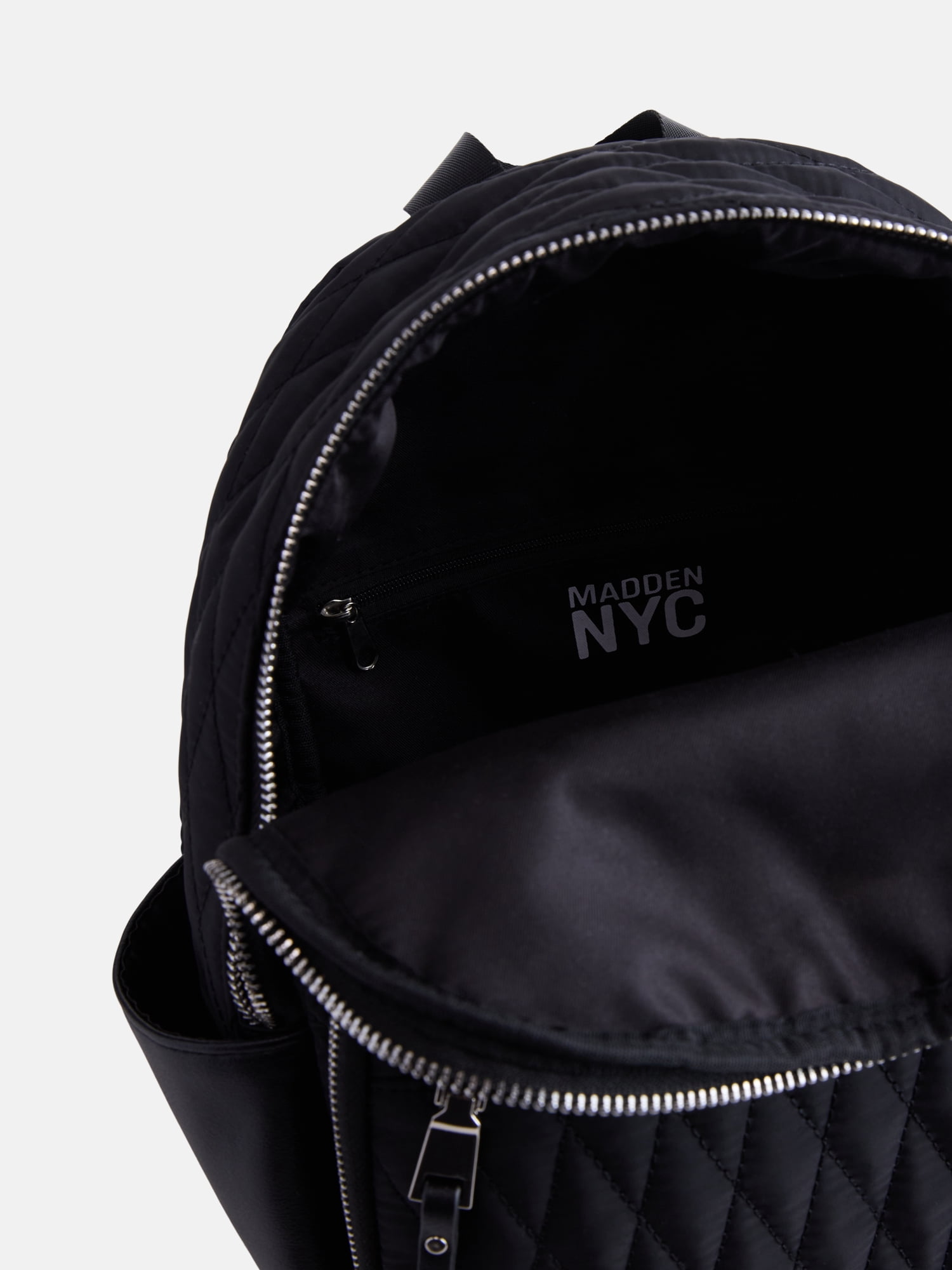 Madden NYC Women's Quilted Mini Backpack, Black
