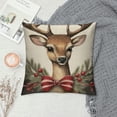 thumbnail image 2 of Creowell  Christmas Reindeer Eucalyptus Red Throw Pillow Covers,Winter Holiday Cushion Case Decoration for Sofa Couch, 2 of 5