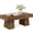 Dark Brown, variant on Fnova Farmhouse 47 Inch Rectangle Wooden Coffee Table, Sturdy Base, Modern Cocktail Tea Table, Accent Center Table for Living Room, Bedroom
