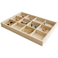thumbnail image 1 of shiyou-Premium Grade Beige Velvet Jewelry Organization Tray 12 Removable and Rearrangeable Grids Organizer Stackable Drawer Divider Insert Closet Organizer, 1 of 4