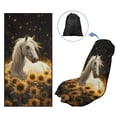 thumbnail image 5 of Xixirimido Car Accessories Sweat Towel Seat Cover Universal Non-Slip for Car Truck SUV Athletic Running Towel for Workout Outdoor Sport Activities, White Horse Sunflower, 5 of 8