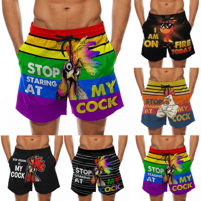 2024 men's beach pants fun 3D digital printing creative parody banana