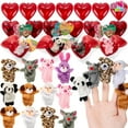 thumbnail image 2 of Joyfy 28-Pack Valentine's Day Pre-Assembled Hearts with Plush Animal Finger Puppets and Valentine's Day Cards for Kids, 2 of 8