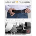 thumbnail image 4 of Cinturón de piel Chaoren con trinquete para hombre, color negro, 3,5 cm de ancho, 4 of 6
