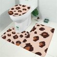 thumbnail image 2 of Beige and Brown Of Leopard Print Bathroom Rugs Sets 3 Piece,Toilet Cover Set,Absorbent Non Slip Bathroom Mats Sets with U-Shaped Contour Rug Toilet Rug Set, 2 of 5