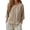 Khaki, variant on Women's 3/4 Sleeve Tunic Top, Drop Shoulder Cotton Linen Button Down Casual Shirt, Solid Color Loose Fit Blouse for Daily Summer Wear and Relaxed Style, Breathable and Comfortable Fabric Black XXL