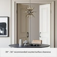 thumbnail image 5 of Hunter - Jupiter Star 12-light Brushed Nickel, Medium Size Pendant Light, Dimmable, Mid Century Modern Style, Sputnik Shaped, for Bedrooms, Dining, Living Rooms - 19340, 5 of 7