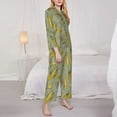 thumbnail image 3 of Fotbe Cartoon Corn and Wheat Pattern Long Sleeve Pajama Set for Women,Sleepwear Set,2-piece Loungewear Set,Soft PJs Comfy Nightwear with Pockets -Large, 3 of 7