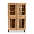thumbnail image 4 of Baxton Studio Chêne Fernanda Bois Fini 4 Portes Armoire de Rangement de Chaussures, 4 of 10