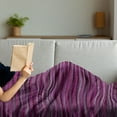 thumbnail image 3 of Magenta Soft Flannel Fleece Throw Blanket, Vintage Knit Pattern Featured Variations of Pink Tone Nostalgic Vibrant Art, Cozy Plush for Indoor and Outdoor Use, 60" x 80", Violet Fuchsia, by Ambesonne, 3 of 5