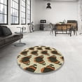 thumbnail image 3 of Ahgly Company Indoor Square Patterned Brown Novelty Area Rugs, 7' Square, 3 of 6