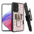 thumbnail image 1 of ANJ+ Rugged Shockproof Hoster Case w/Card Slot, Kickstand + Tempered Glass Cover for Samsung Galaxy A33 5G - Lazy Cat, 1 of 5