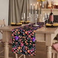 thumbnail image 2 of Table Runners 72 Inches Long Dress Scarves, Watercolor Flowers Farmhouse Kitchen/Dining Table Runner, Coffee Tablerunners, Retro Spring Floral Botanical Leaves Black 14x72 Inch, 2 of 9