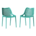 thumbnail image 2 of WestinTrends Playa Outdoor Stackable Modern Plastic Dining Chairs (Set of 2), Turquoise, 2 of 13