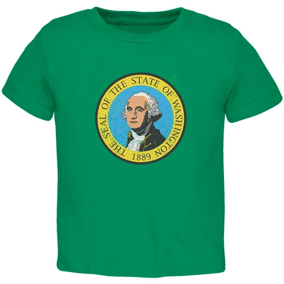 Born and Raised Washington State Flag Toddler T Shirt Kelly Green 3T