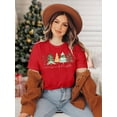 thumbnail image 3 of Christmas Shirt for Women Christmas Tree Graphic T-Shirts Believe Letter Print Tees Holiday Tops, 3 of 7