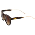 thumbnail image 3 of sunglassLA - Metal Temple Keyhole Bridge Neutral-Colored Lens P3 Round Sunglasses 50mm - 50mm, 3 of 4