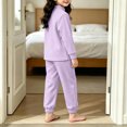 thumbnail image 4 of Cethrio Girls Pajama Sets Size 14-16, 2 Piece Comfortable Long Sleeve Fall Winter Thermal Underwear Sets Purple, 4 of 6