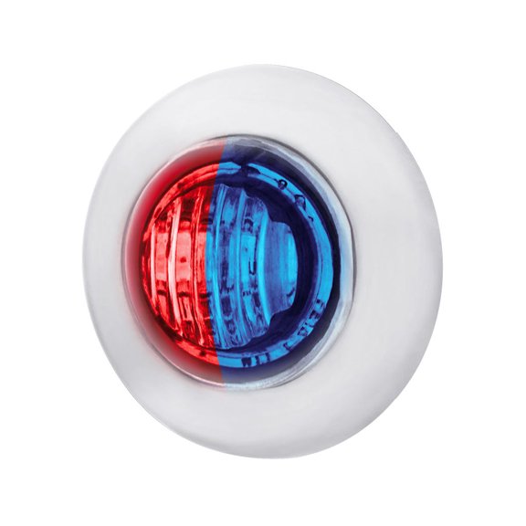 2 LED 3/4" Round Dual Color Red Marker to Blue Auxiliary Light