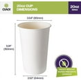 thumbnail image 5 of CIAO! 20oz White Paper Hot Cup, Disposable, 90mm Diameter 600 Count, 5 of 11