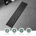 thumbnail image 4 of Mango Tile 24" Linear Rectangle Shower Floor Drain Channel for Bathroom, Gold, Fast Drainage with Hair Strainer, CUPC Certified, Adjustable Leveling Feet with Removable Pattern Grate, 4 of 11