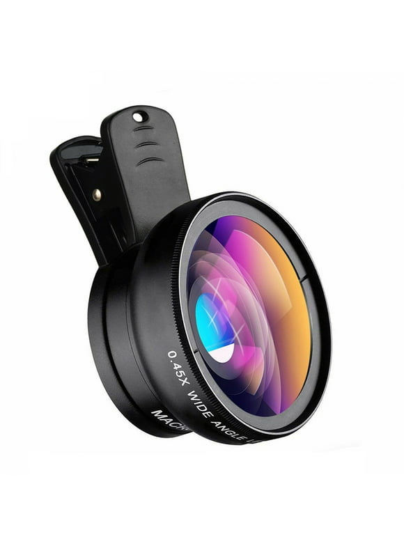 APEXEL Phone Camera Lens 0.45X Wide Angle+140 12.5X Macro Lens Kit with Clip for Phone