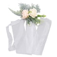 thumbnail image 1 of Flores artificiales para ceremonia de boda, elegante decoración de flores para silla europea de gasa rosa, 1 of 8