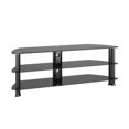 thumbnail image 1 of CorLiving Laguna Black Glass and Metal TV Stand with Open Shelves for TVs up to 65" - Contemporary TV Table and Stand TV, 1 of 6
