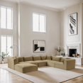 thumbnail image 2 of Meridian Furniture 7-Piece Camel Corduroy Performance Fabric Modular Sectional, 2 of 15