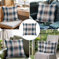 thumbnail image 6 of Vintage Plaid Throw Pillow Cover Brown Navy Plaid Texture Abstract Art Cotton Linen Cushion Cover Throw Pillow Case with Invisible Zipper for Couch Sofa Bed Chair Car 18x18 Inch, 6 of 9