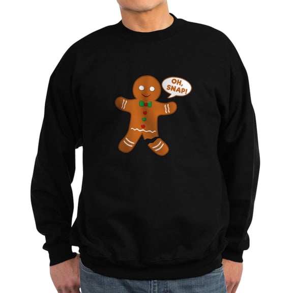 CafePress - Oh Snap Gingerbread Man Sweatshirt (Dark) - Classic Crew Neck Sweatshirt