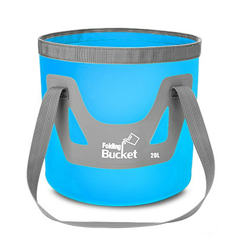 Carevas 20L Collapsible Water Bucket Folding Bucket Water Storage Container for Camping Hiking Traveling Fishing Washing, Adult Unisex, Blue