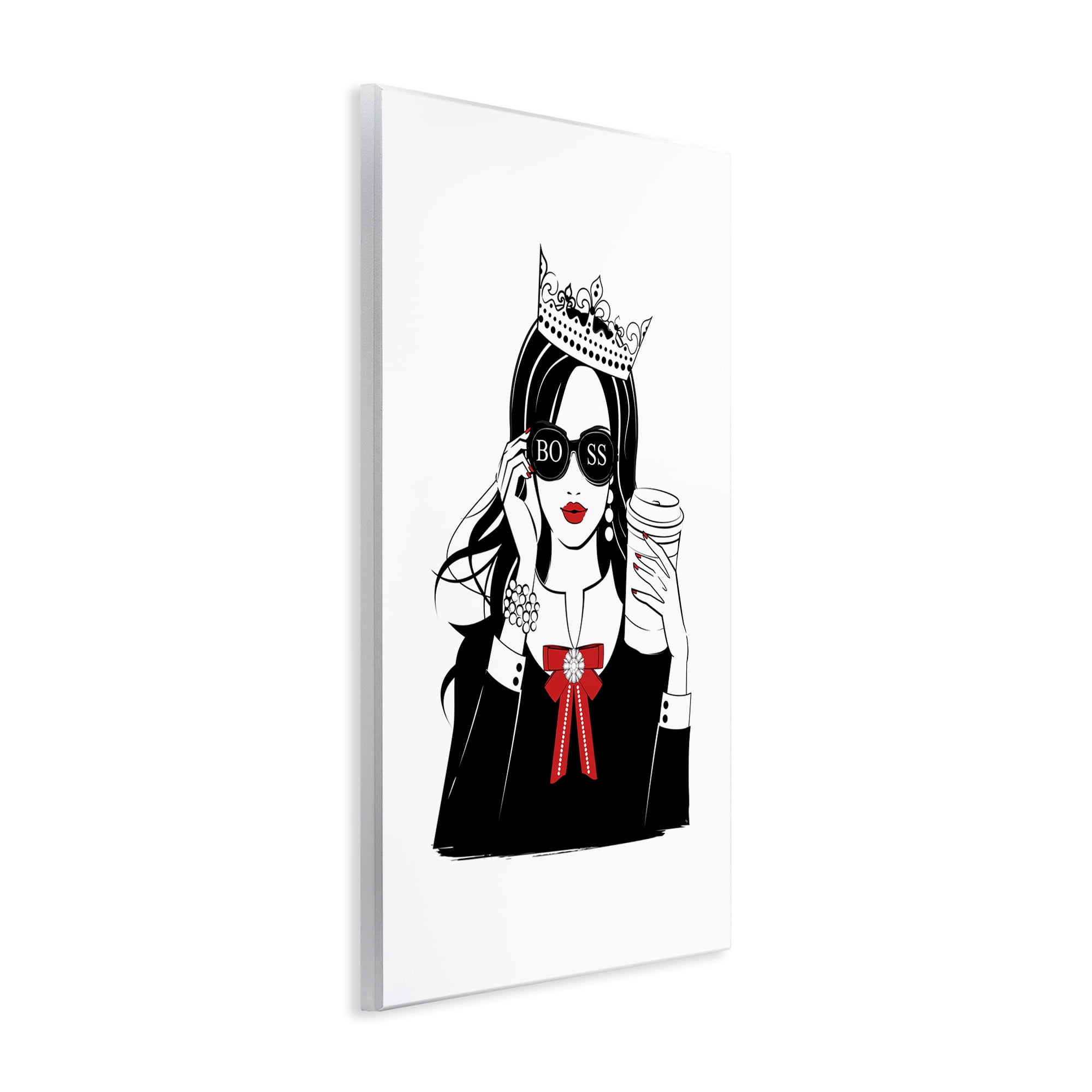 Stupell Industries Jeweled Girl Boss Novelty Painting Unframed Art Print Wall Art, 13 x 19