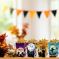 thumbnail image 4 of Monebena 4Pcs Halloween Supplies Theme Favor Boxes Halloween Popcorn Box Spooky Treat Boxes Scary Event Food Container Pop Corn Containers for Holloween and Events, 4 of 10