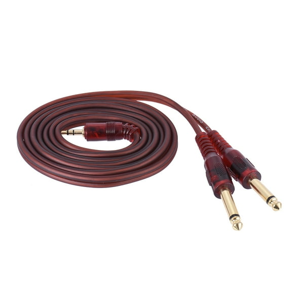 Riwcyla 1.5m / 5ft Stereo Audio Cable Cord Wire 3.5mm 18" Male to Dual 6.35mm 14" TS Male for Computer Mixer Mixing Console , perfect for daily use, outdoor activities, travel & casual occasions