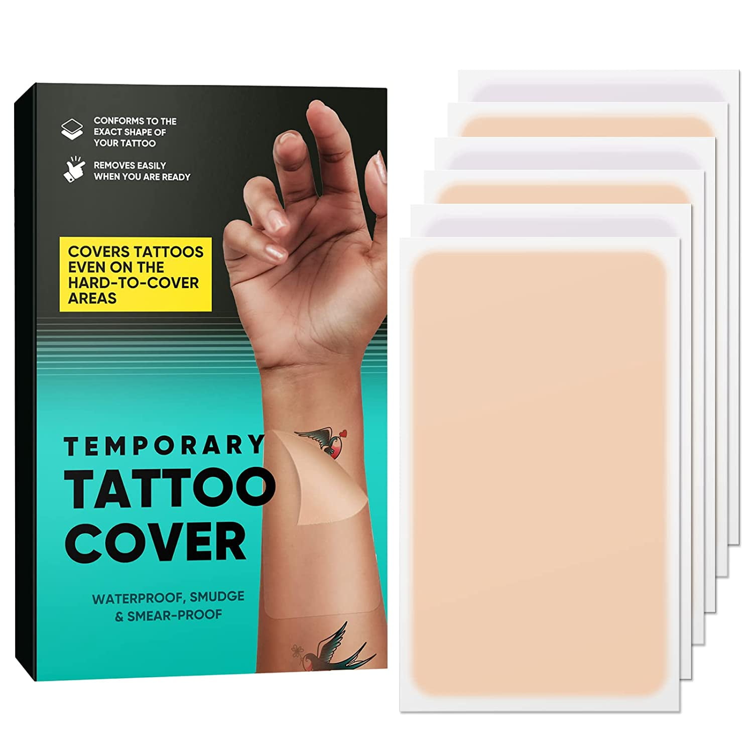 Tattoo Cover Up, 6Pcs Invisible Breathable Tattoo Cover Up Tape, Tattoo