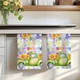 thumbnail image 7 of Watercolor Truck Flowers Kitchen Towels Set of 1, Spring Butterflies Botanical Plaid Absorbent Dish Towels for Kitchen, Microfiber Hand Towel, Quick Drying Tea Towel for Cleaning Dishcloths, 7 of 7