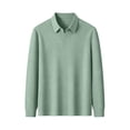 thumbnail image 5 of Kaemgyyd Mens Long Sleeve Shirts V Neck Casual Golf Shirt Fall Fashion Collared Pullover Soft Comfy Clothes（Green,4X-Large）, 5 of 7