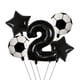 thumbnail image 3 of Globos de helio con temática de fútbol para niños, decoración de fiesta de cumpleaños de 30 pulgadas, 1, 2, 3, 4, 5, 6, 7, 8, 9 años, 5 unidades（plum, 3 of 5