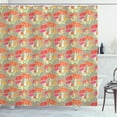 thumbnail image 1 of Ambesonne Gnome Shower Curtain, Wild Forest Mushrooms Food, 69"Wx84"L, Tan Scarlet Marigold, 1 of 3