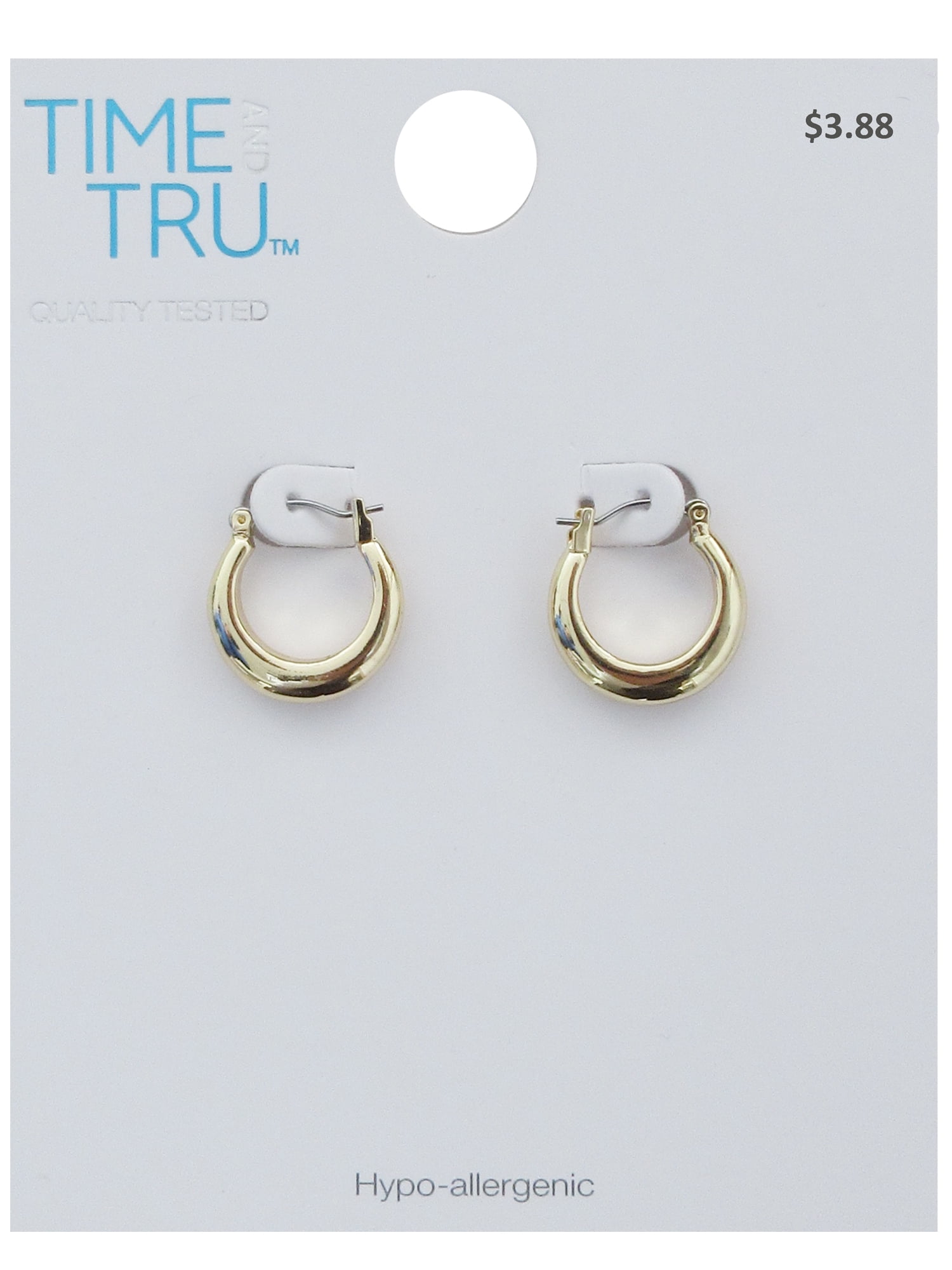 Time and Tru Women's Gold Tone Chunky Hoop Earrings