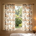 thumbnail image 2 of 2 Panel Fall Kitchen Curtains, Vintage Autumnal Theme Farmhouse Vibe Wild Flowers Curtains, Window Drapes Set for Kitchen Cafe Decor - 27.5X59'', 2 of 7