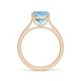 thumbnail image 2 of ANGARA Natural Cushion 2.45 ct Aquamarine Engagement Ring with Hidden Accents in 14K Rose Gold for Women (Size-10x8mm) | March Birthstone, Anniversary Jewelry Gift for Women | Natural Aquamarine Ring, 2 of 9
