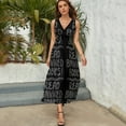 thumbnail image 3 of Read Banned Books Womens Night Club Maxi Dress V Neck Sleeveless Bohemia Long Dresses, 3 of 9