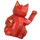 thumbnail image 2 of Figurita de gato de la fortuna estilo geométrico resina ecológica figura de Maneki Neko rojo brillante para estante de escritorio de mesa rojo, 2 of 10