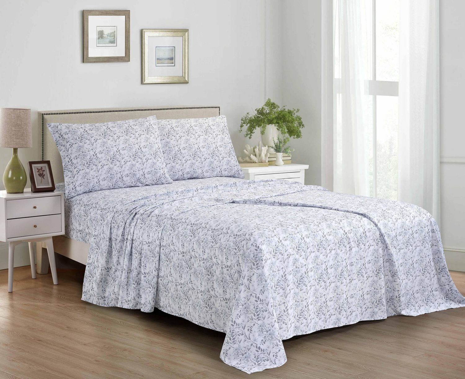 4 Piece Printed Microfibre Sheet Set
