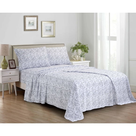 4 Piece Printed Microfibre Sheet Set